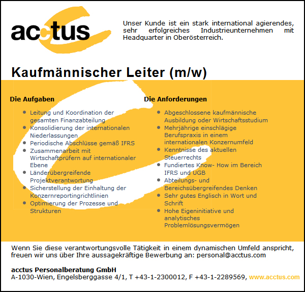 Kaufmännischer Leiter